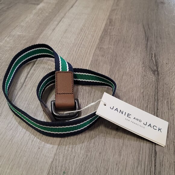 Janie and Jack NWT striped blue and green boys belt size 2t-3 - Picture 1 of 6